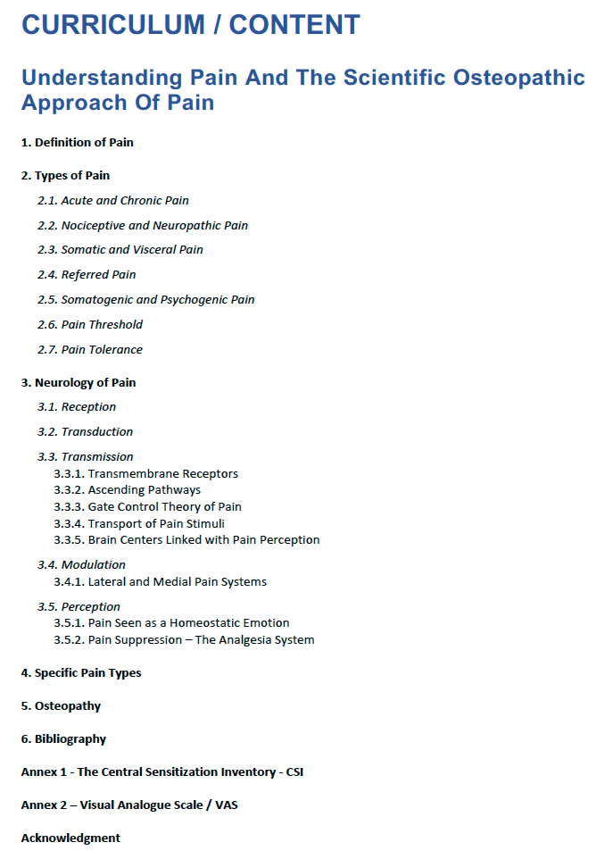 Understanding Pain And The Scientific Osteopathic Approach Of Pain